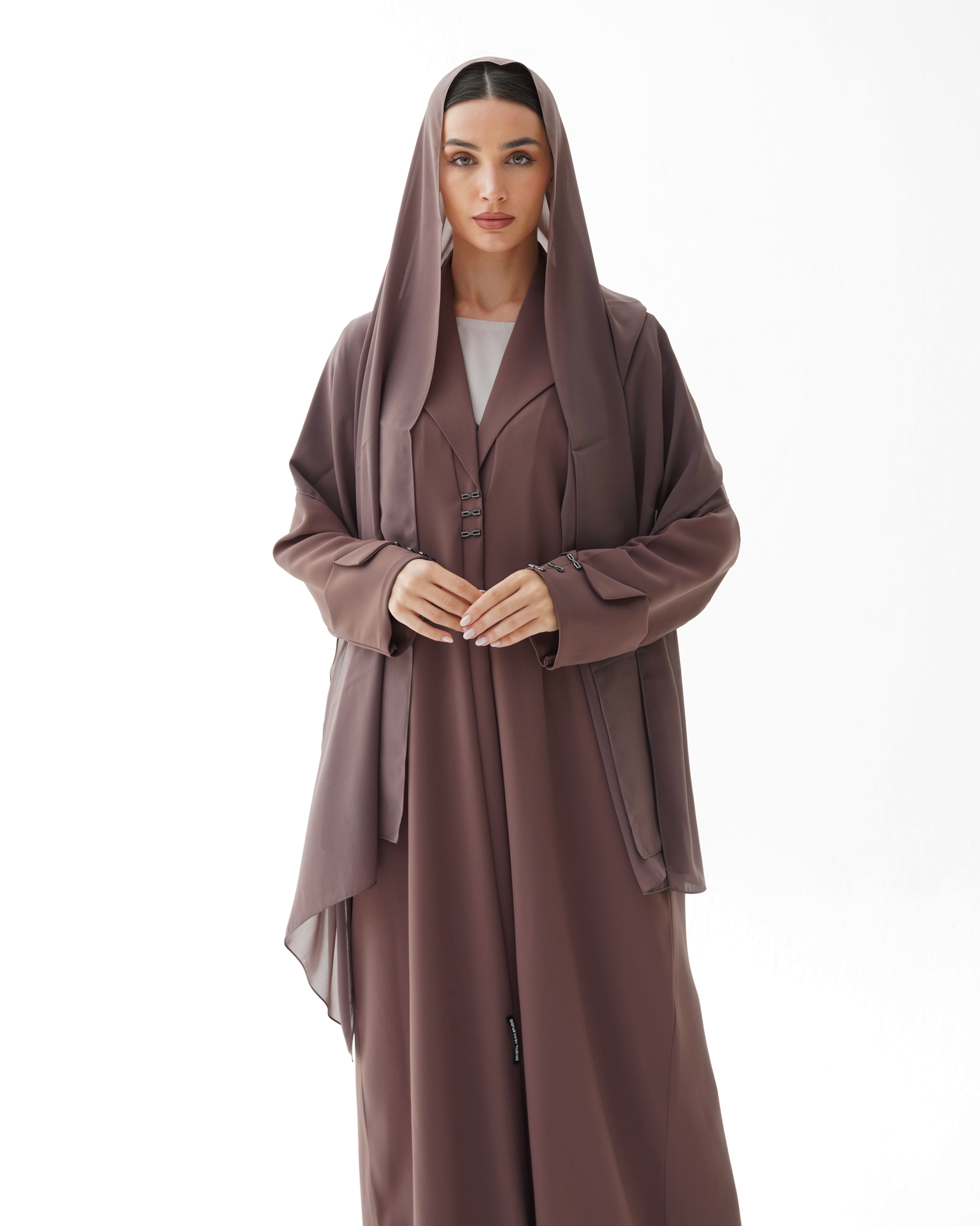 C 1480 Coral Pink Abaya