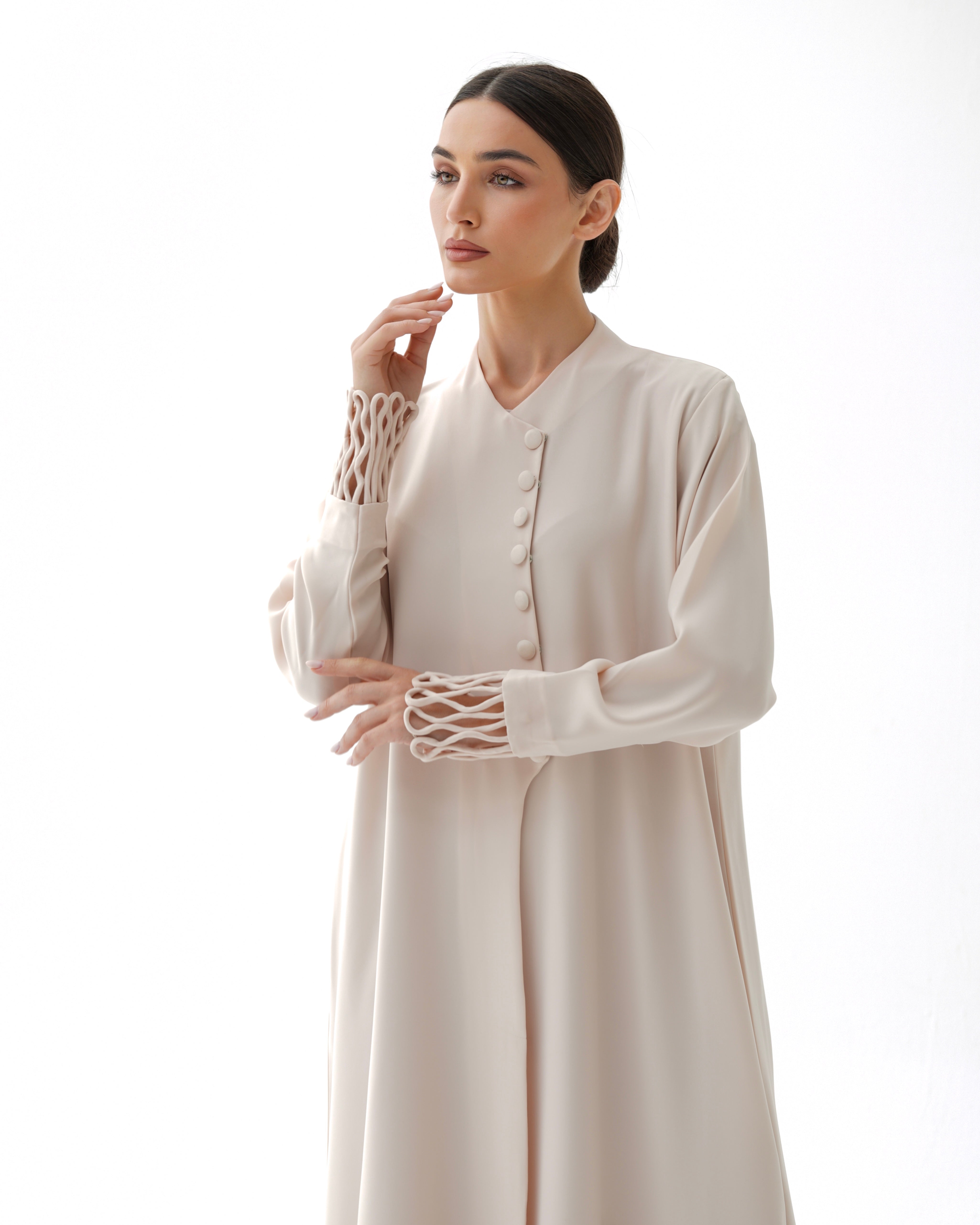 C 1479 Vanilla Cream Abaya