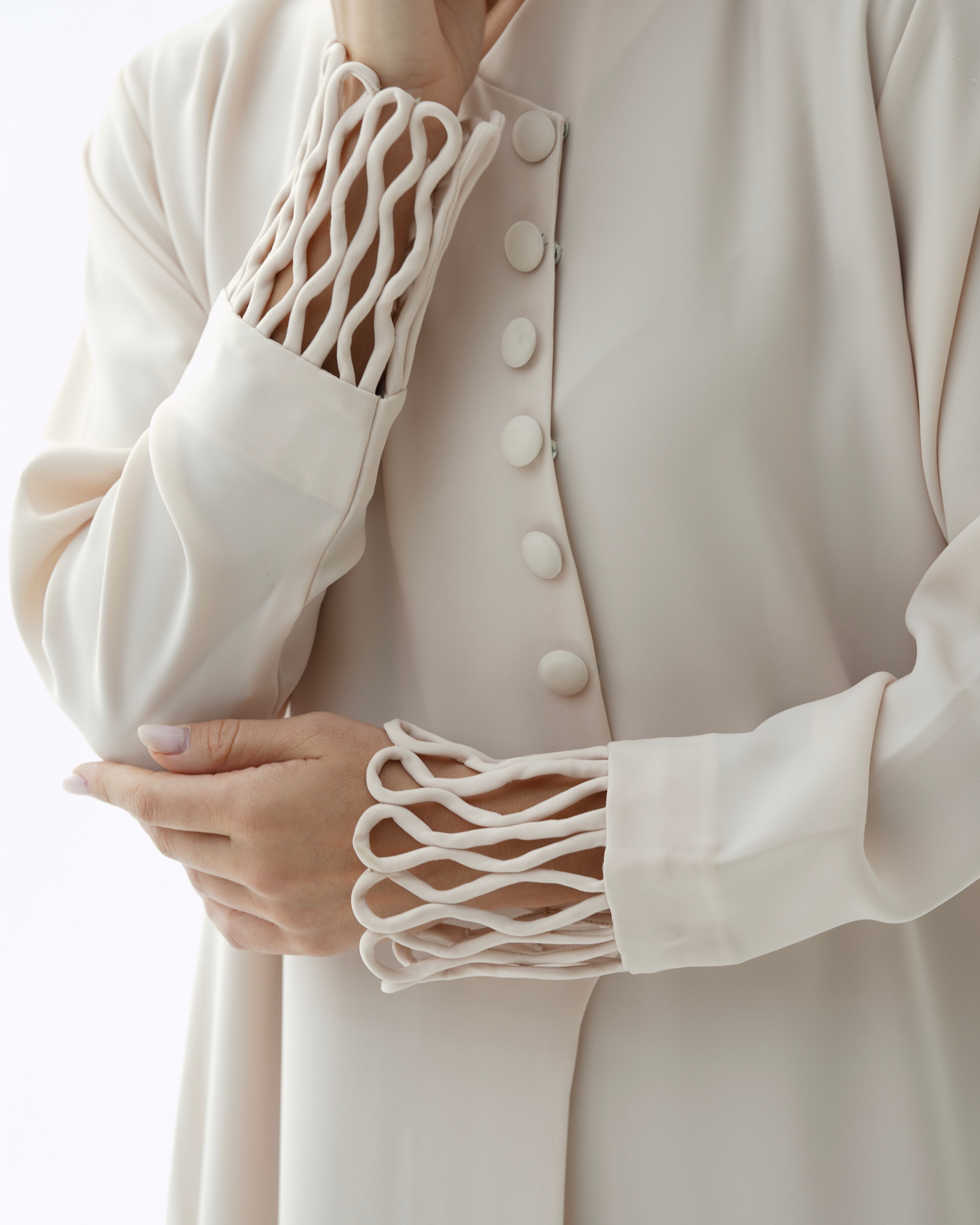 C 1479 Vanilla Cream Abaya
