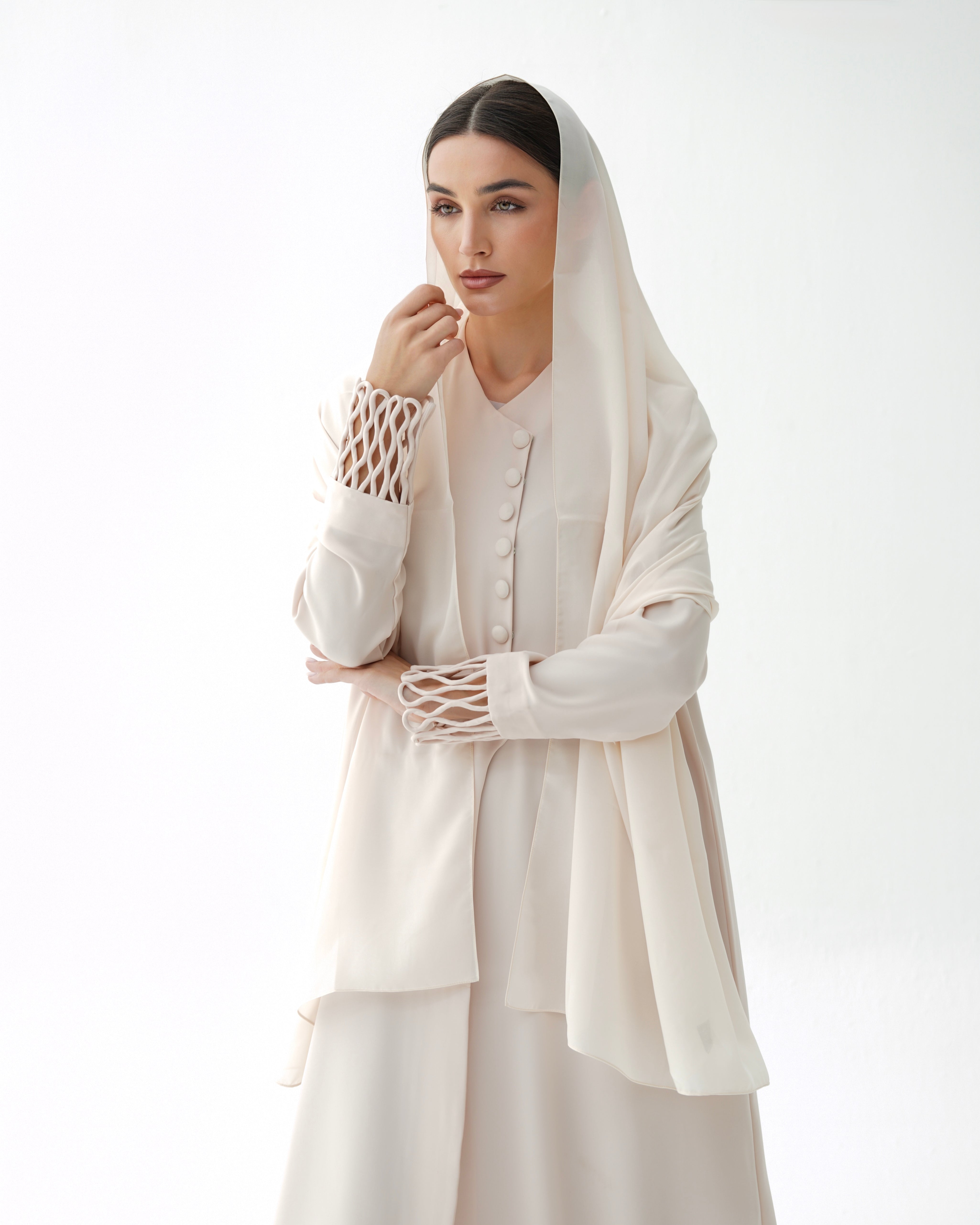 C 1479 Vanilla Cream Abaya