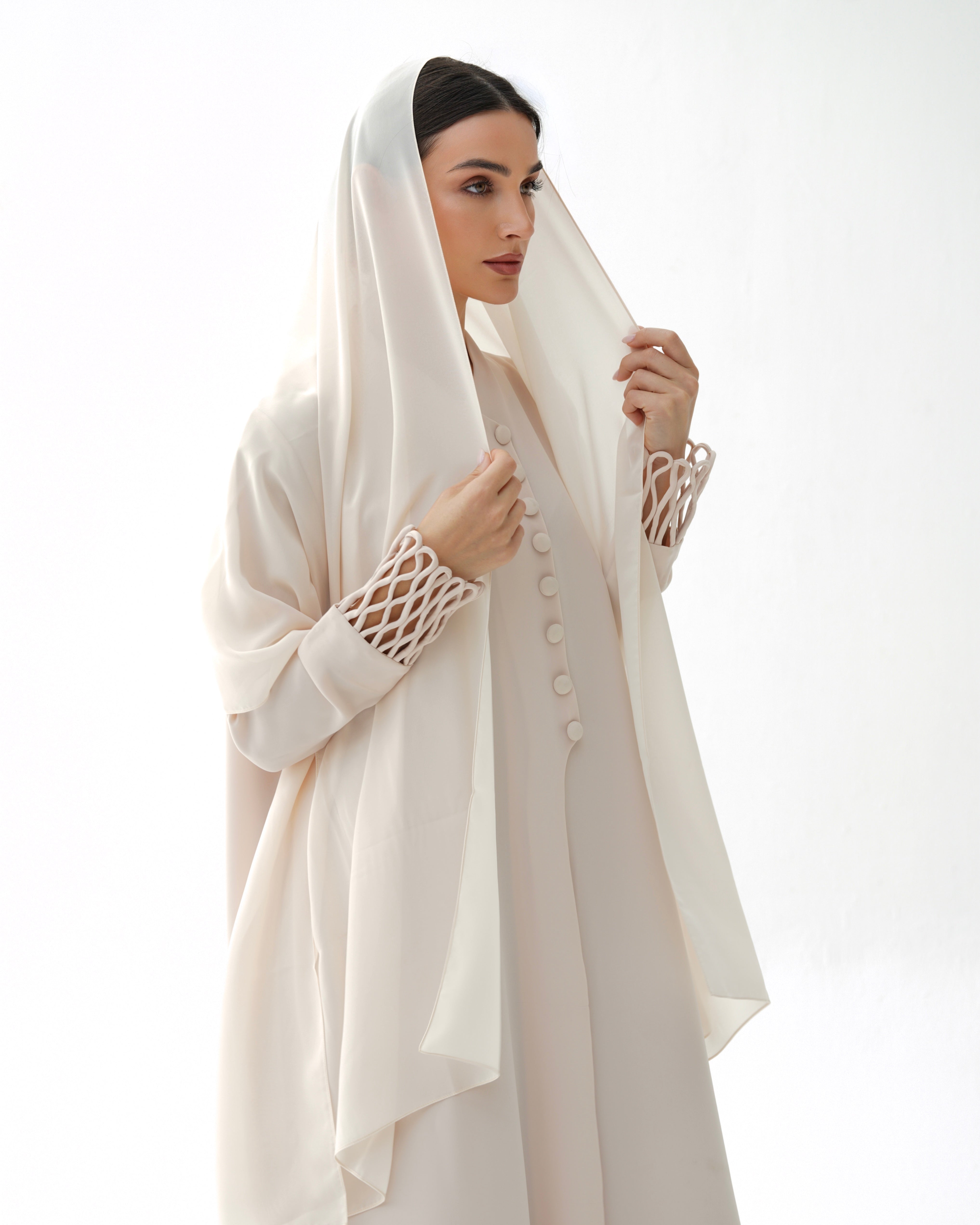 C 1479 Vanilla Cream Abaya