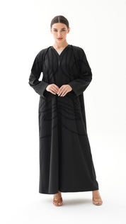 C 1477 Black Beaded Abaya
