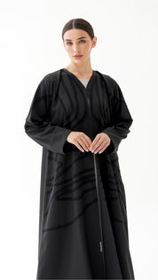 C 1477 Black Beaded Abaya
