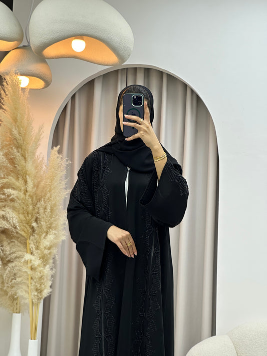 C 0544 Black Classic Lace Abaya