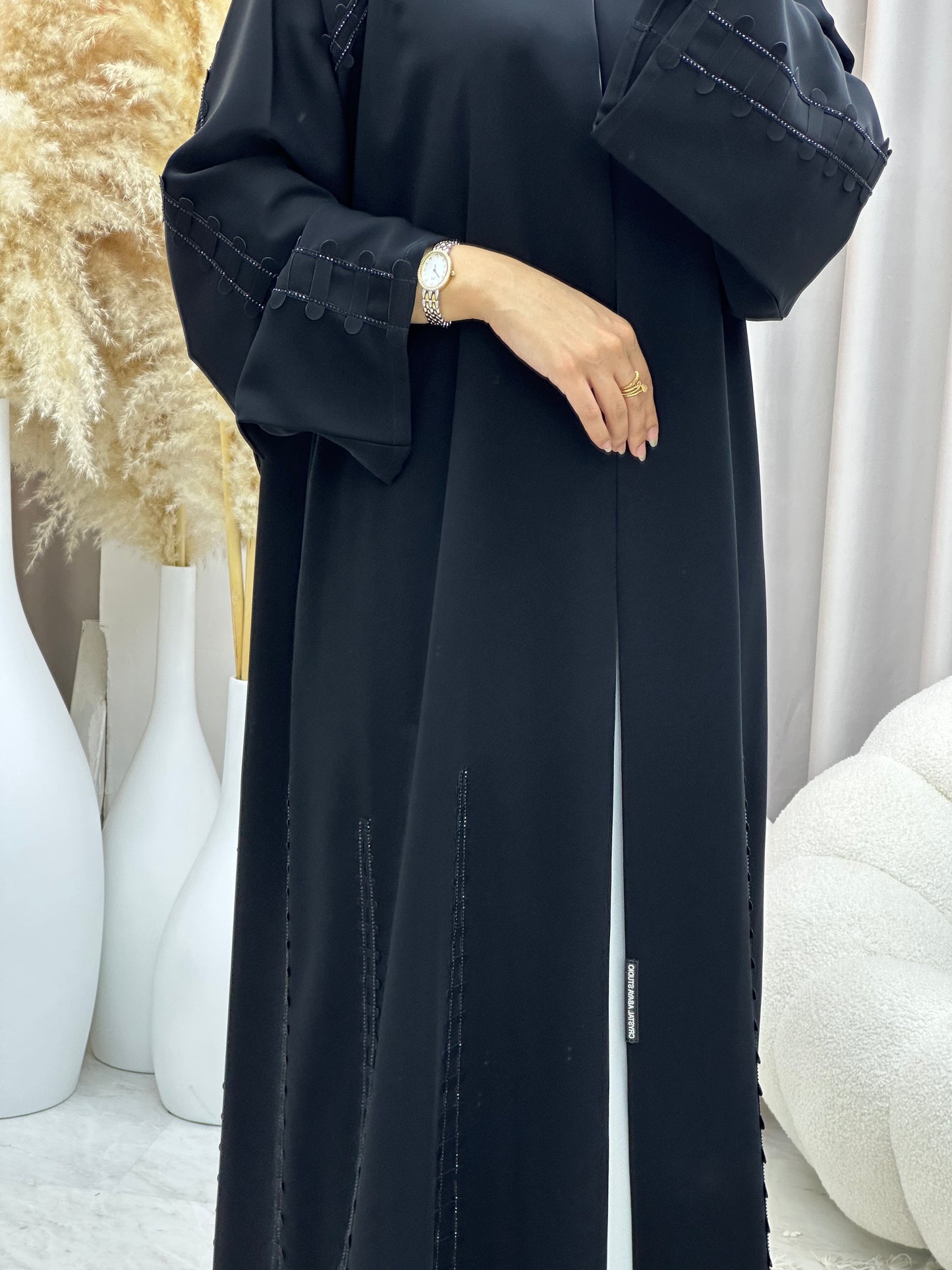 C 0546 Black Classic Lace Abaya