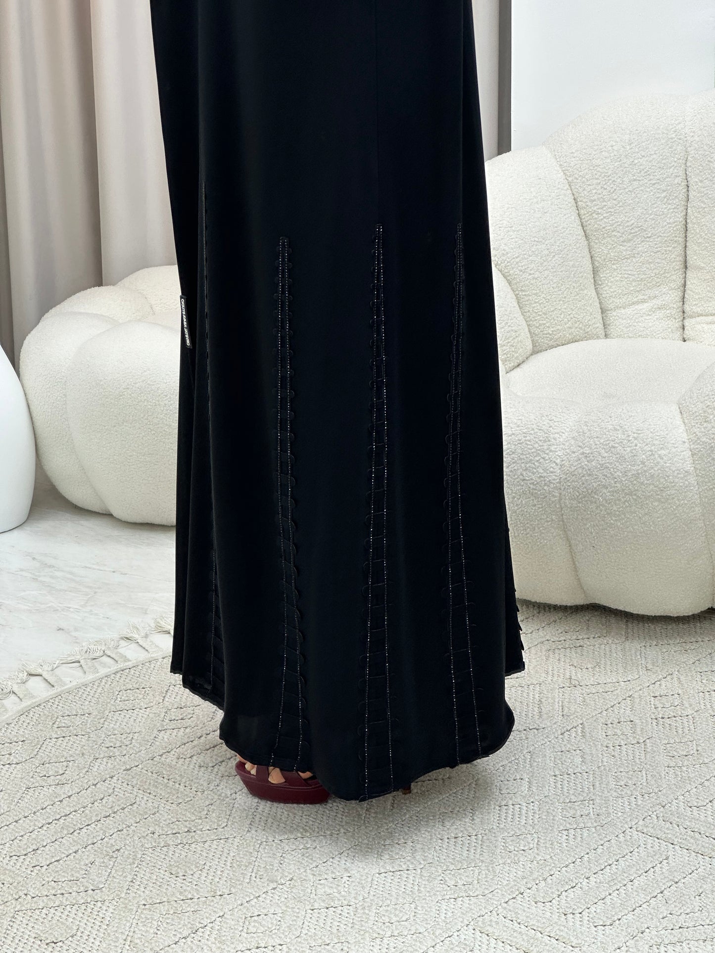 C 0546 Black Classic Lace Abaya