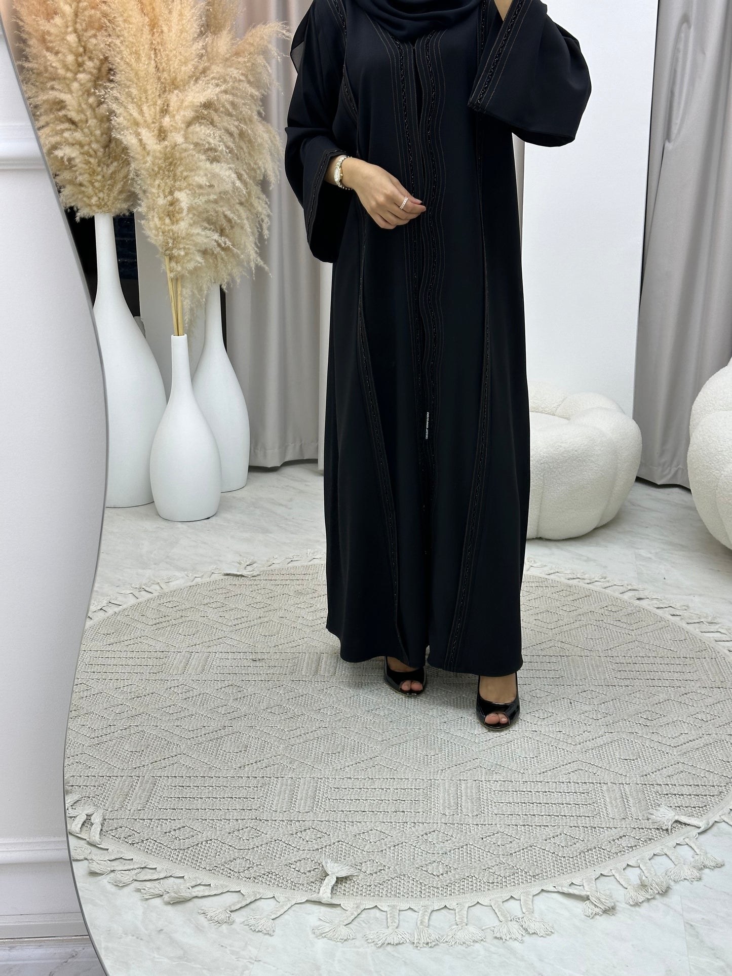 C RTW 0128 Black Beaded Abaya