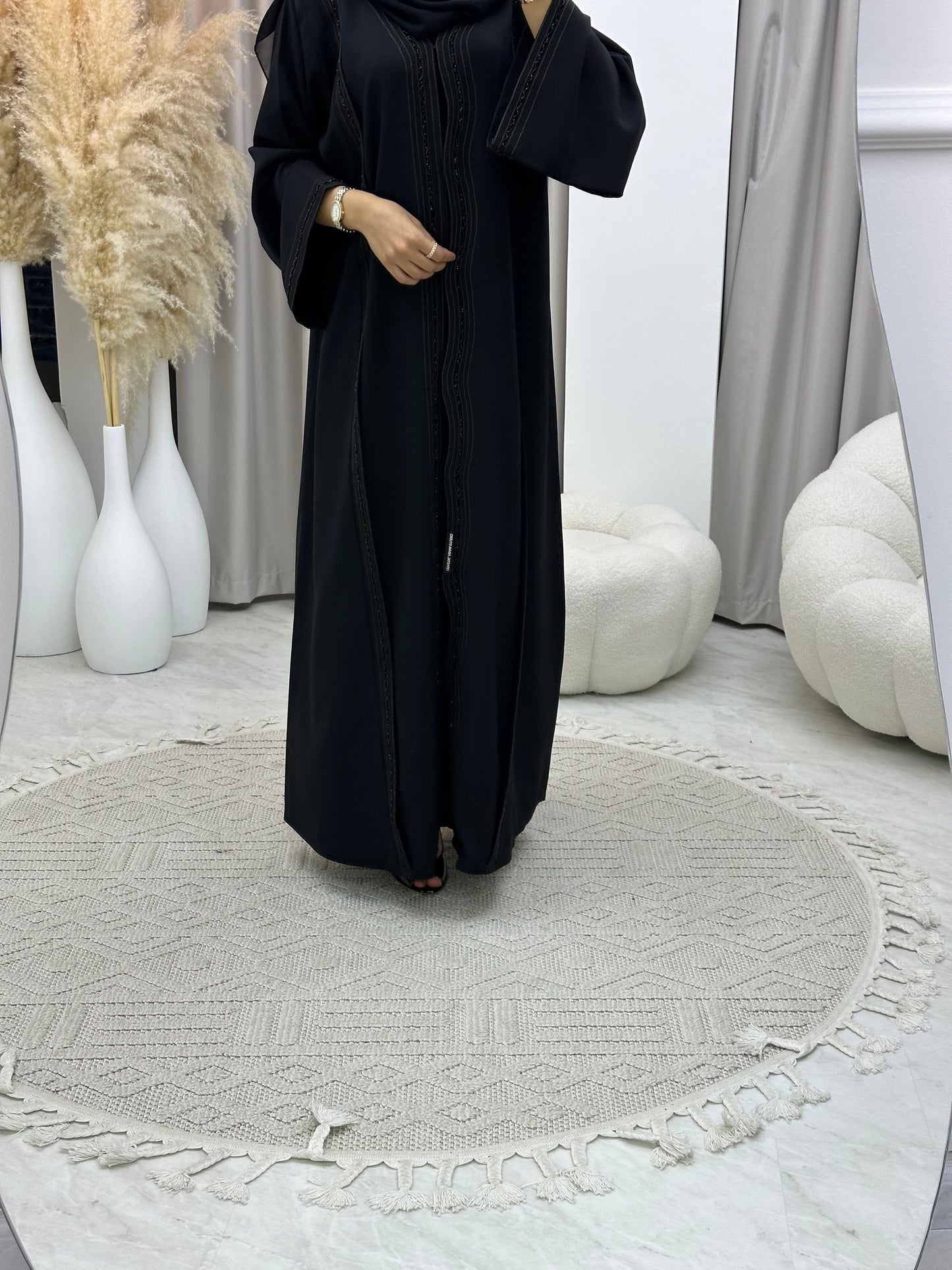 C RTW 0128 Black Beaded Abaya