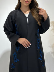 عباية مطبوعة بنقشة زنبق أسود C 1254