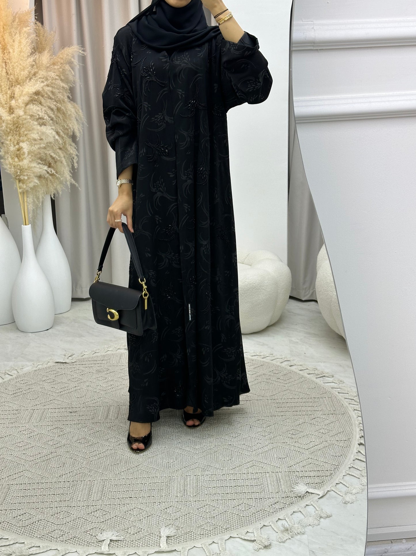 C 0129 Black Handwork Abaya