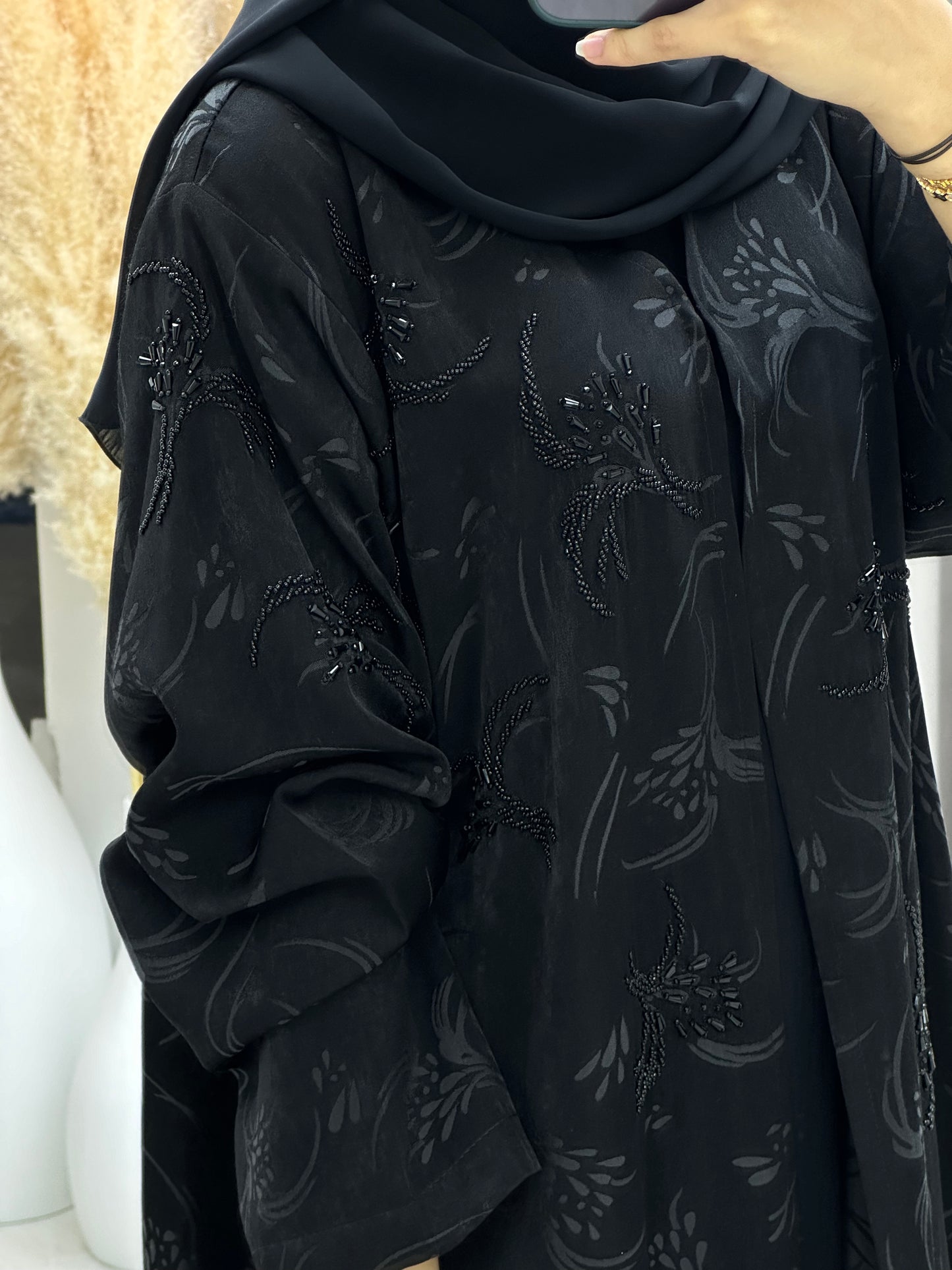 C 0129 Black Handwork Abaya