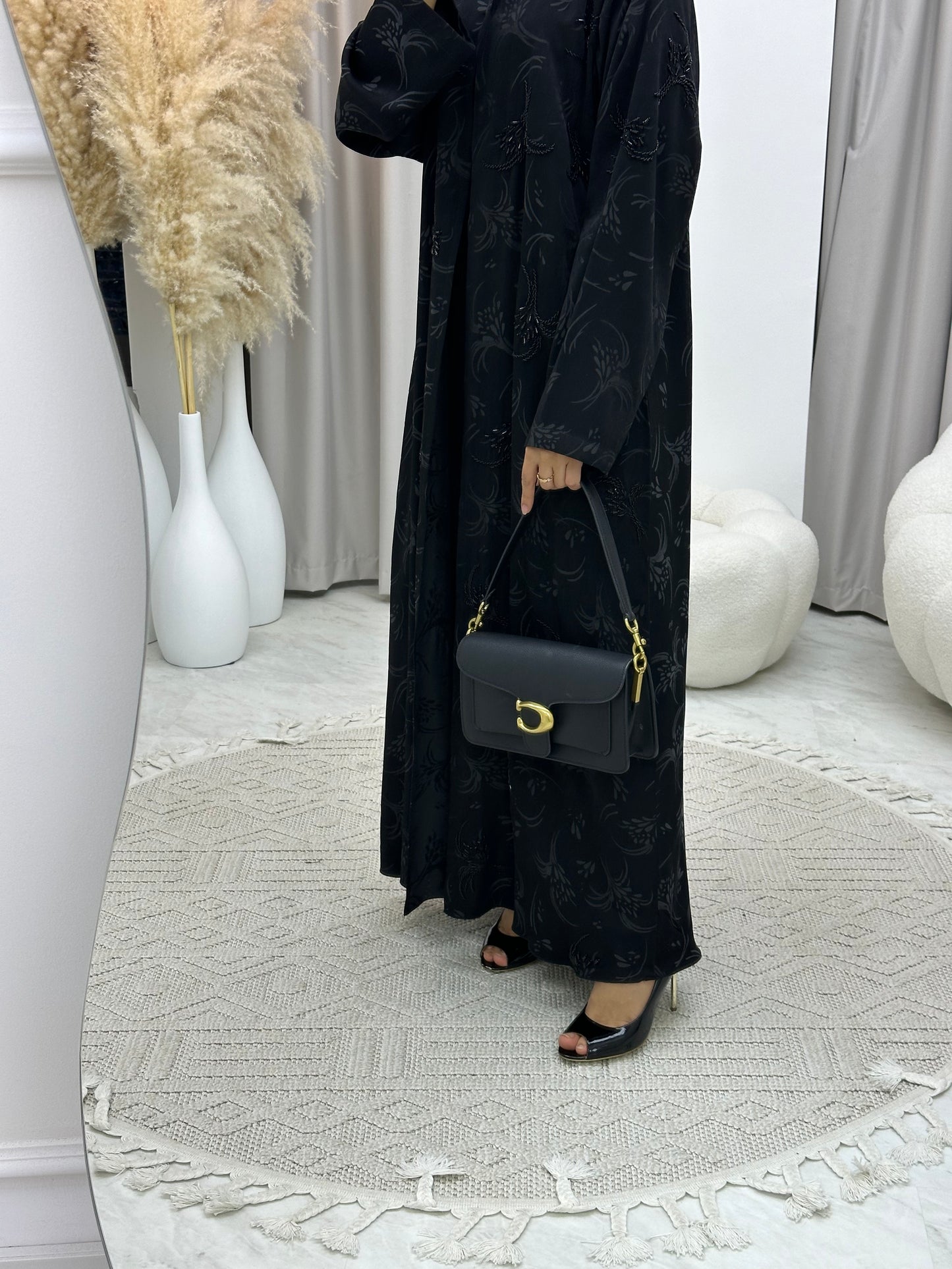 C RTW 0129 Black Handwork Abaya