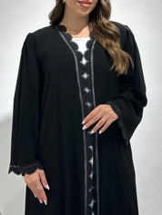 C 1491 Black Lace Abaya