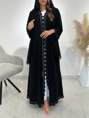 C 1491 Black Lace Abaya