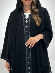 C 1491 Black Lace Abaya