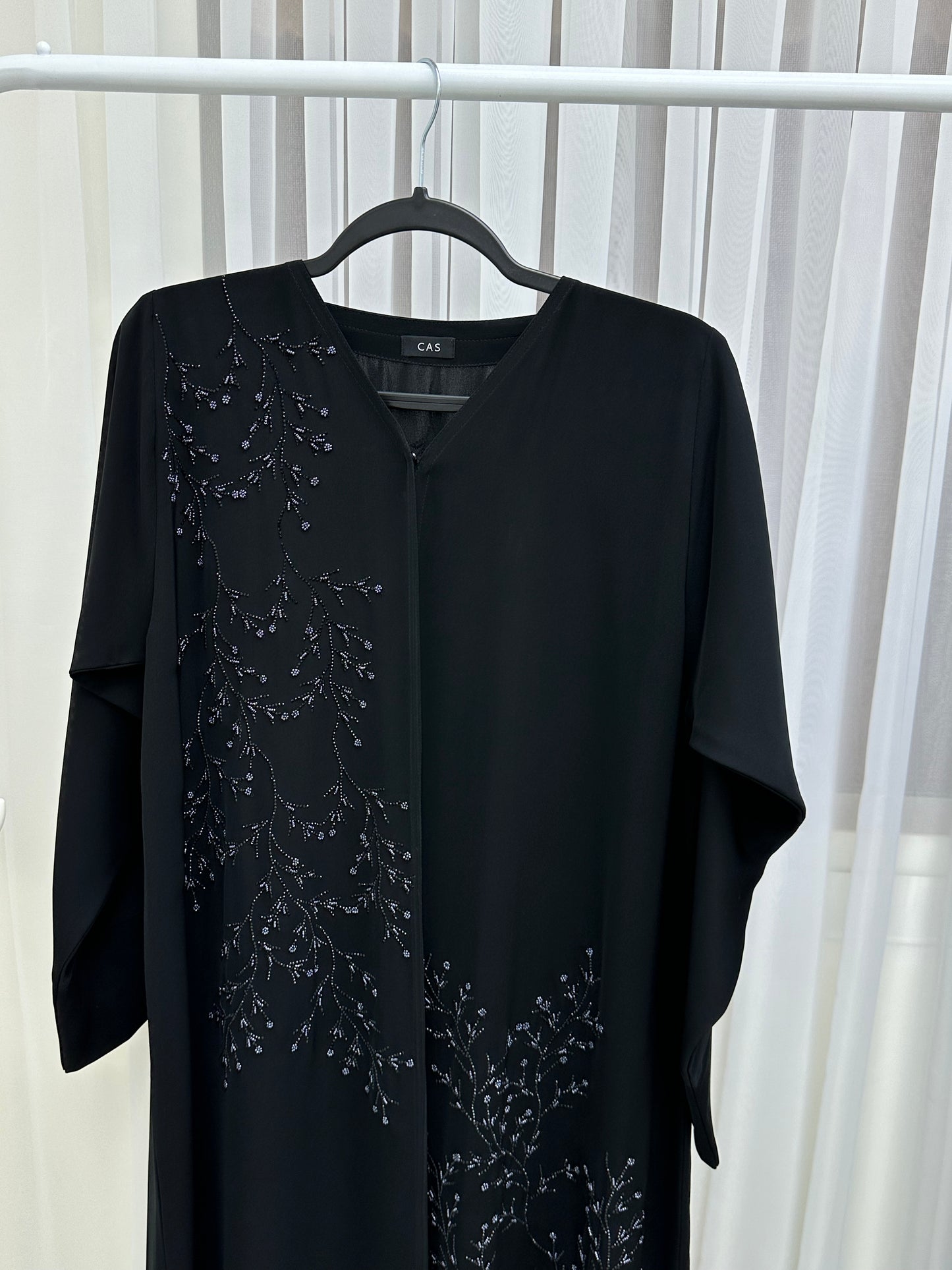 C RTW 0130 Black Blue Beadwork Abaya