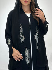 C 1494 Black Beaded Abaya