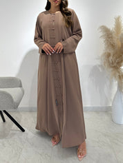 عباية مطبوعة بنقشة زنبق أسود C 1254