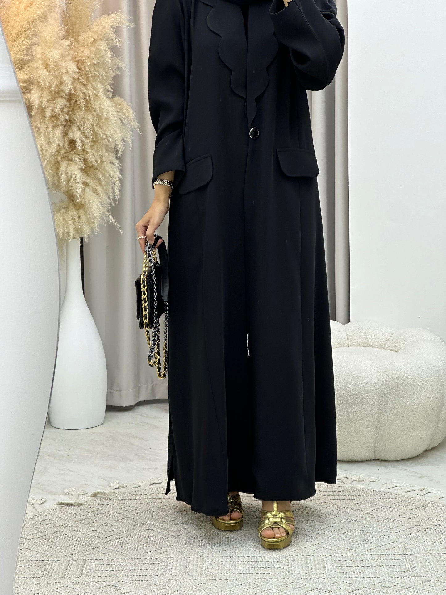 C RTW 0133-04 Black Coat Abaya