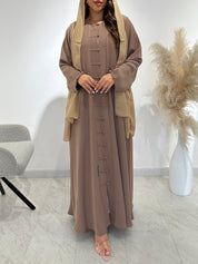 عباية مطبوعة بنقشة زنبق أسود C 1254