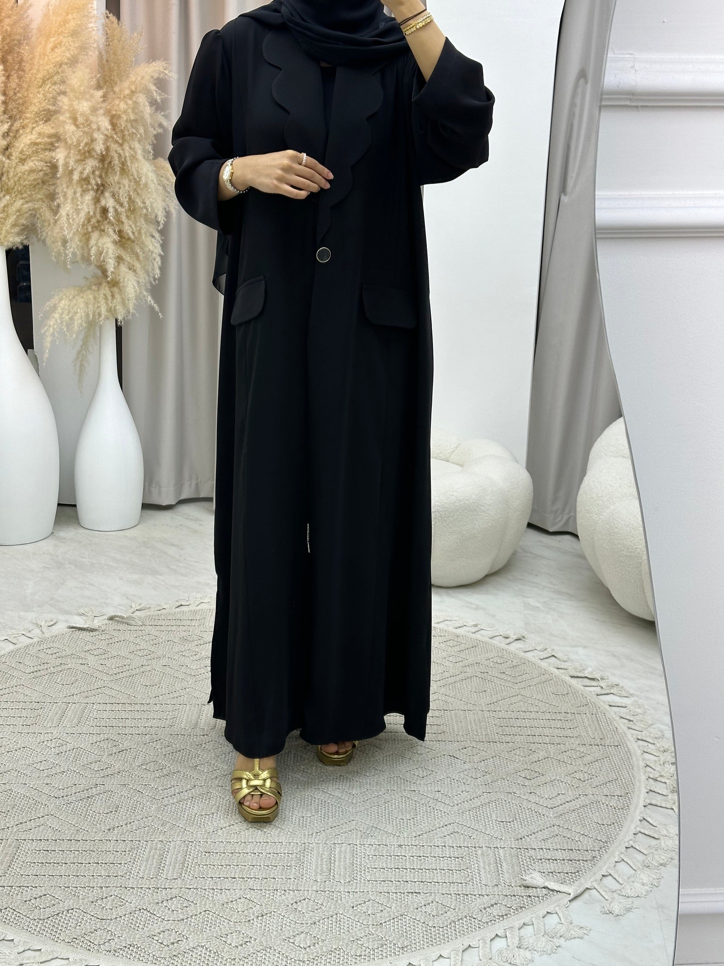 C RTW 0133-04 Black Coat Abaya