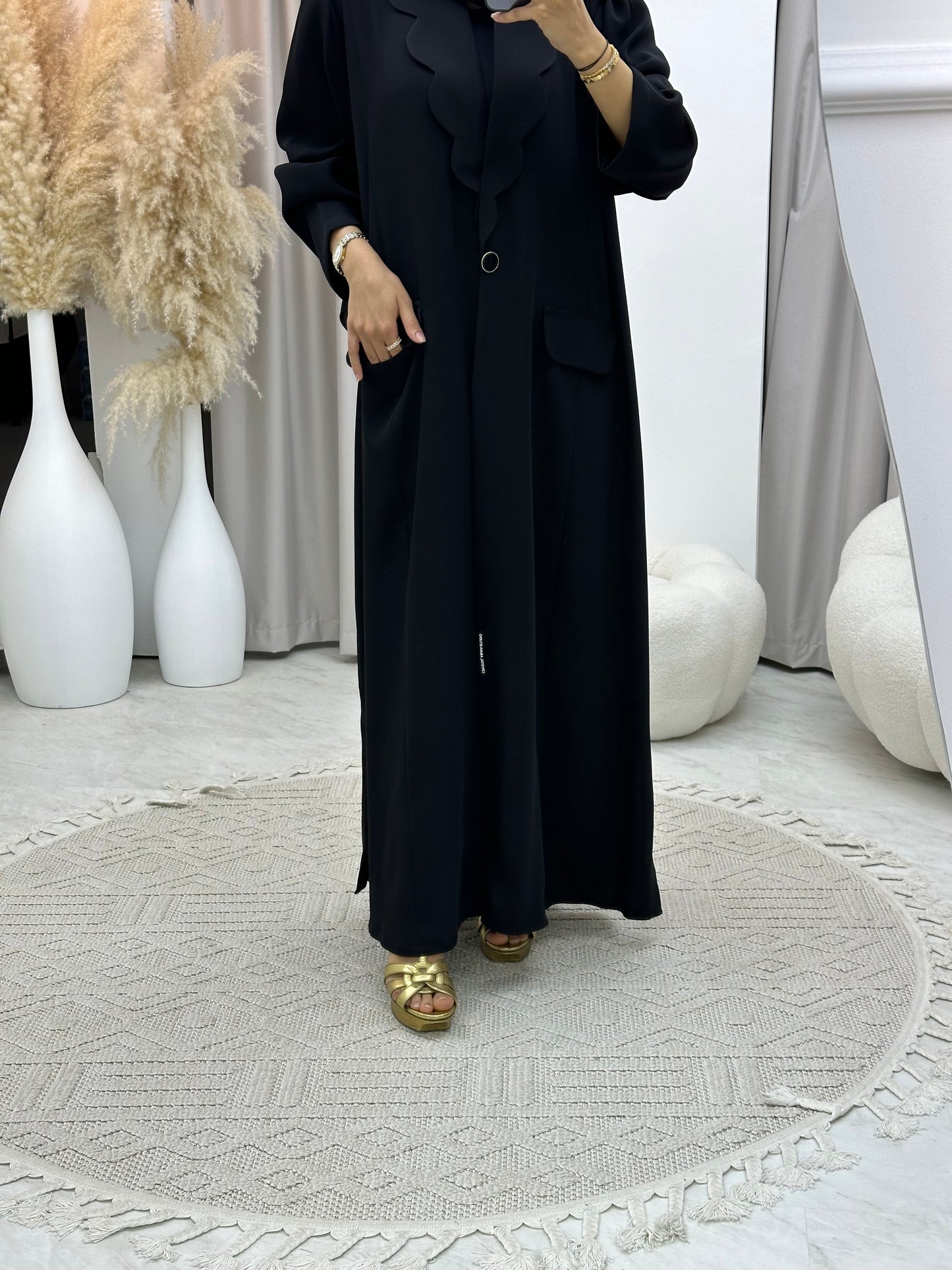 C RTW 0133-04 Black Coat Abaya