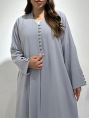 عباية مطبوعة بنقشة زنبق أسود C 1254