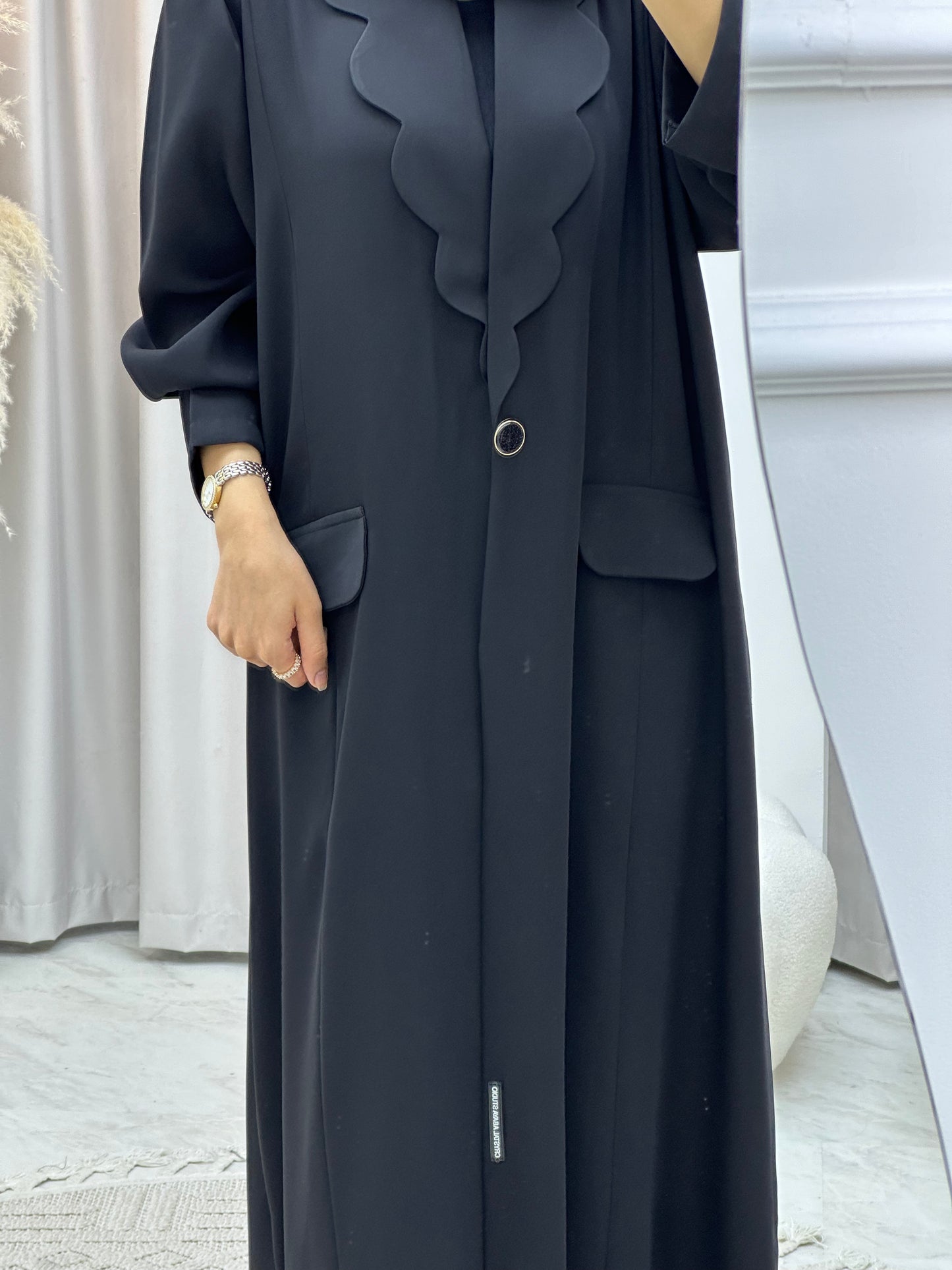 C RTW 0133-04 Black Coat Abaya