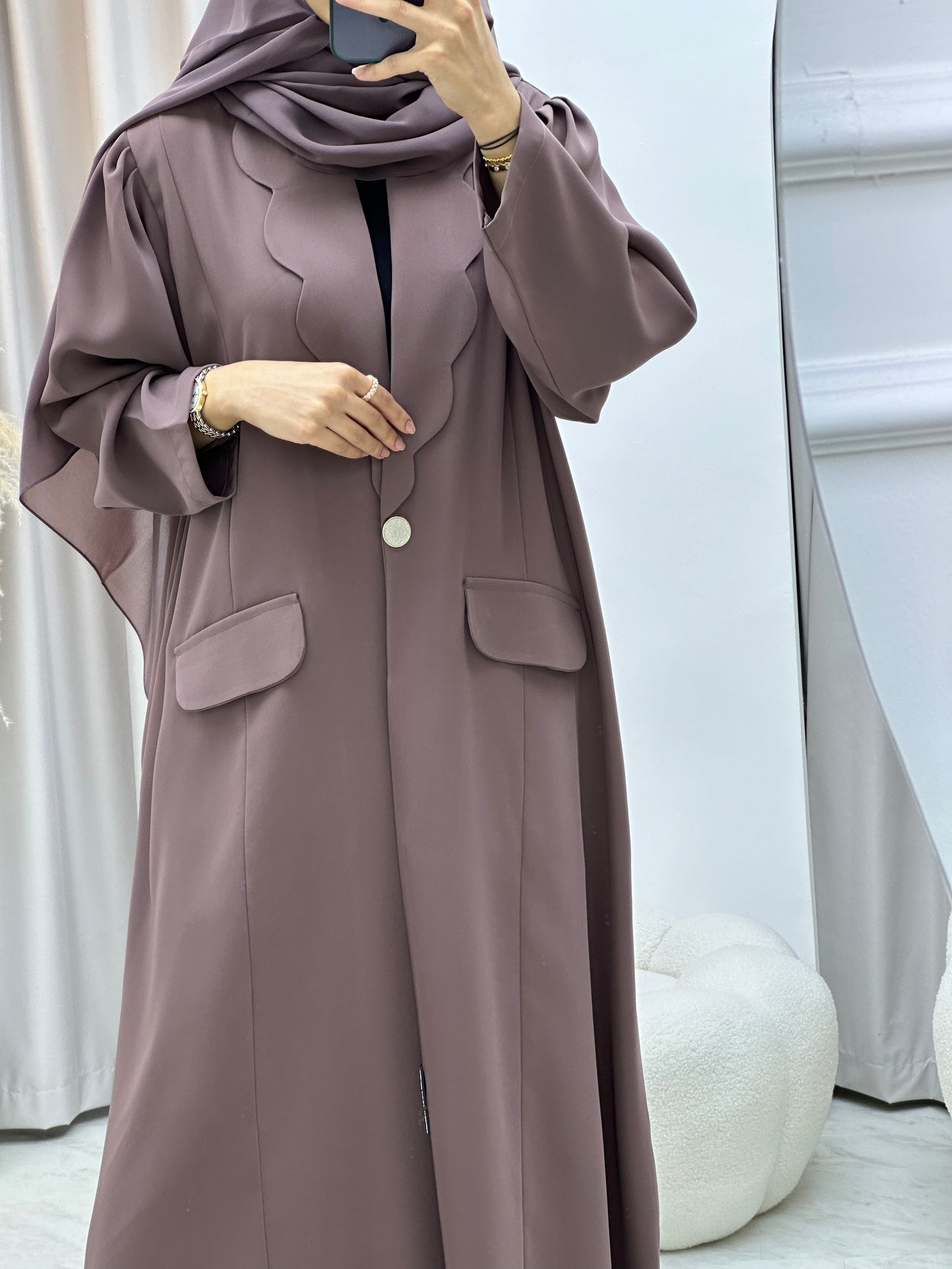 C 0133-06 Purple Coat Abaya