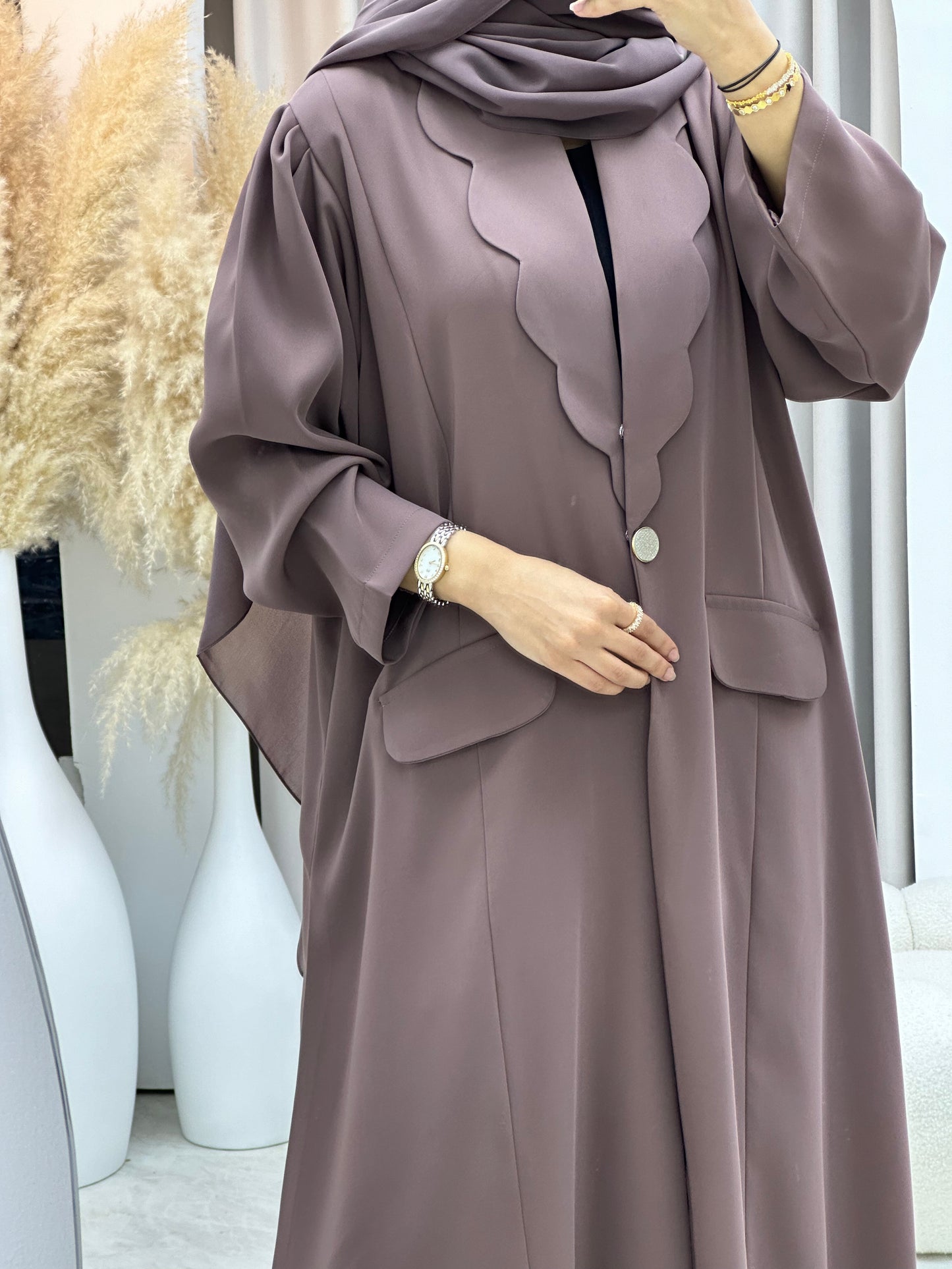 C 0133-06 Purple Coat Abaya