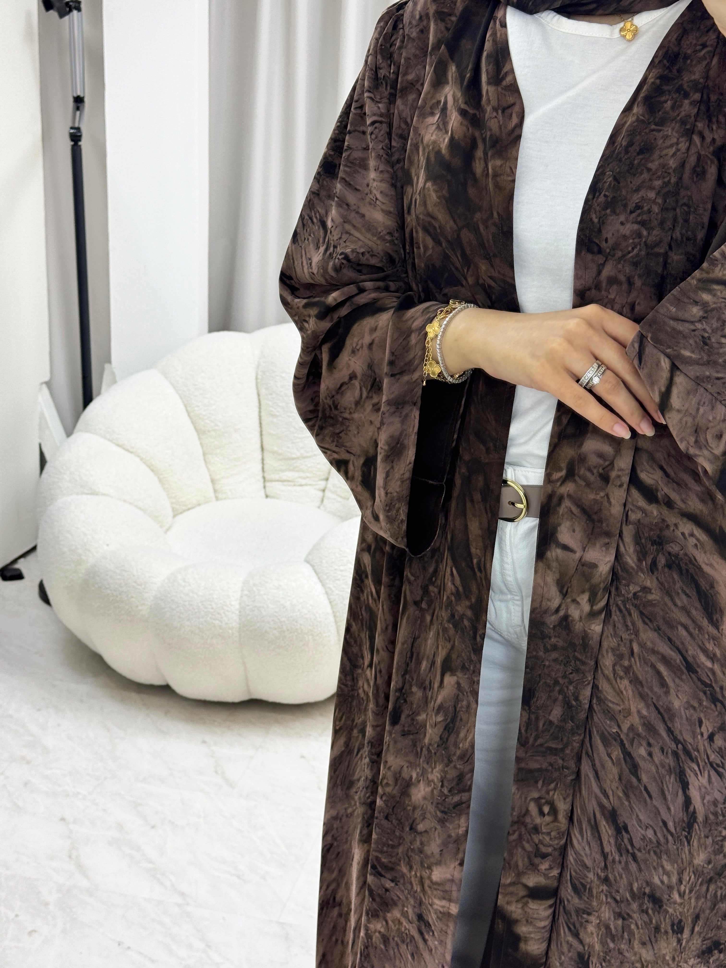 C 1279-04 Mocha Tie Dye Abaya
