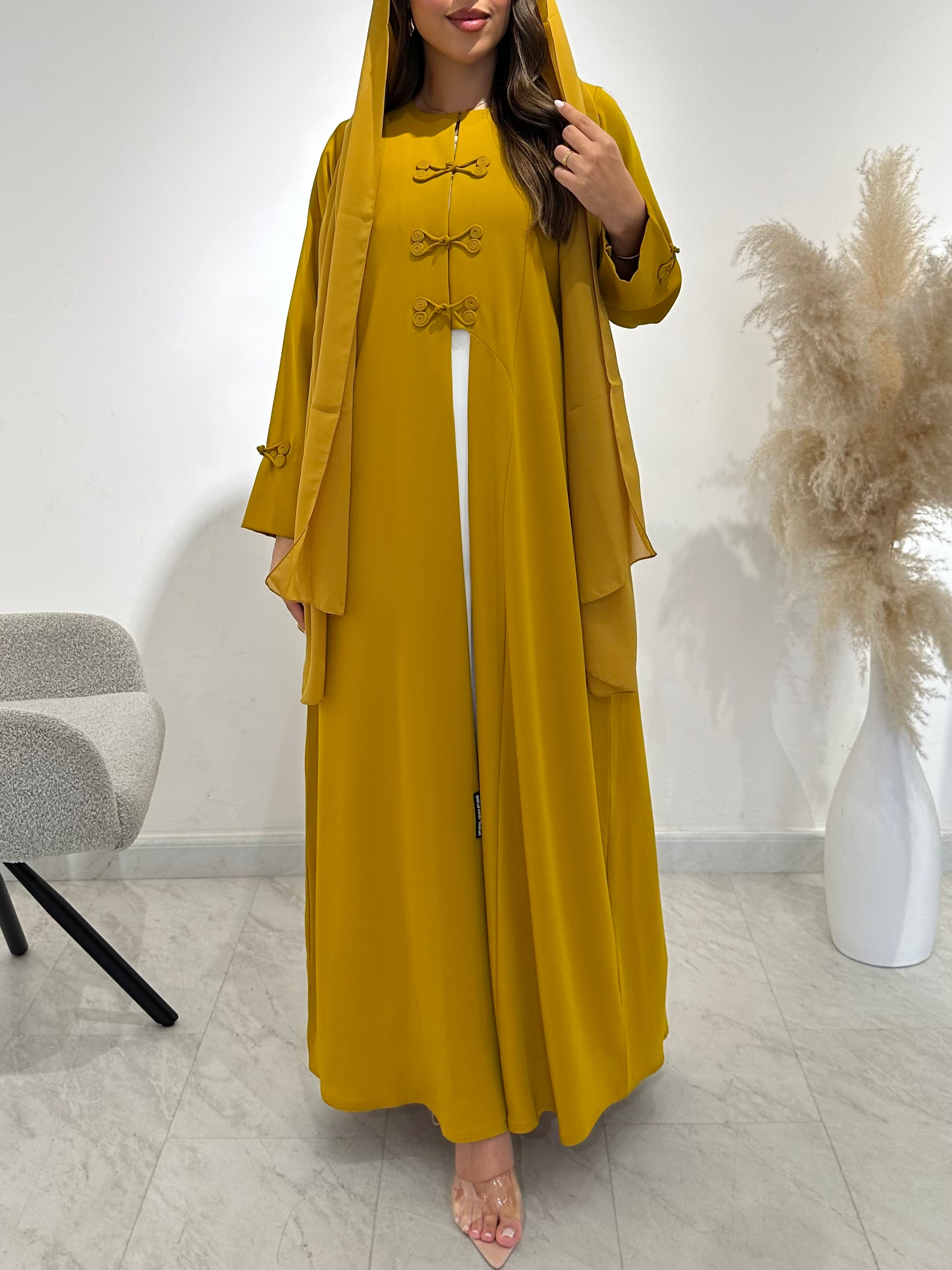 C 1497 Saffron Abaya