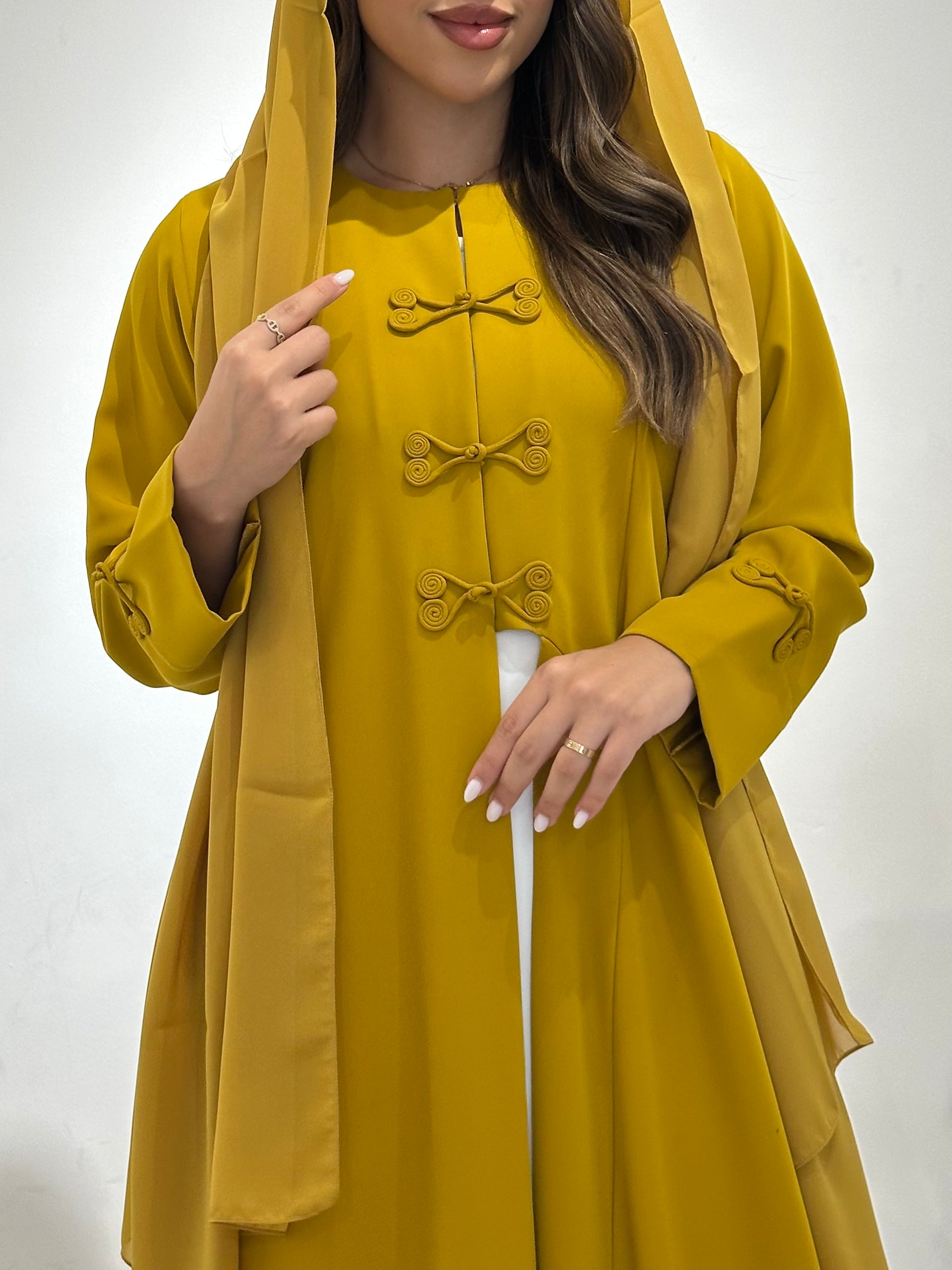 C 1497 Saffron Abaya