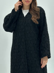 C 1724 Black Dantel Abaya