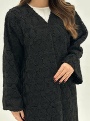 C 1724 Black Dantel Abaya