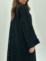 C 1724 Black Dantel Abaya