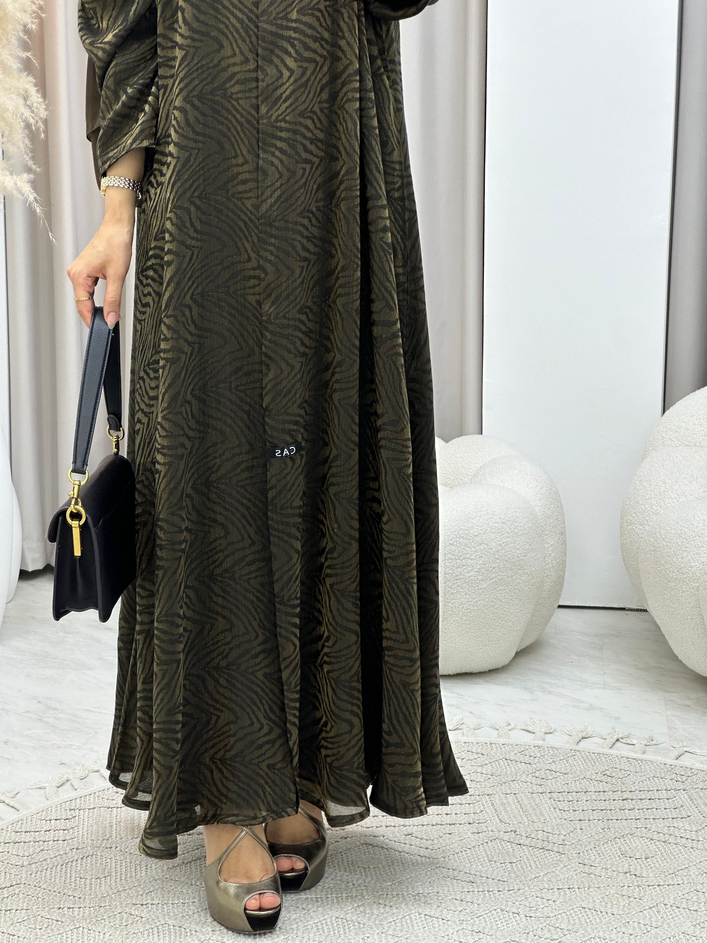 C 0308-02 Gold Printed Abaya