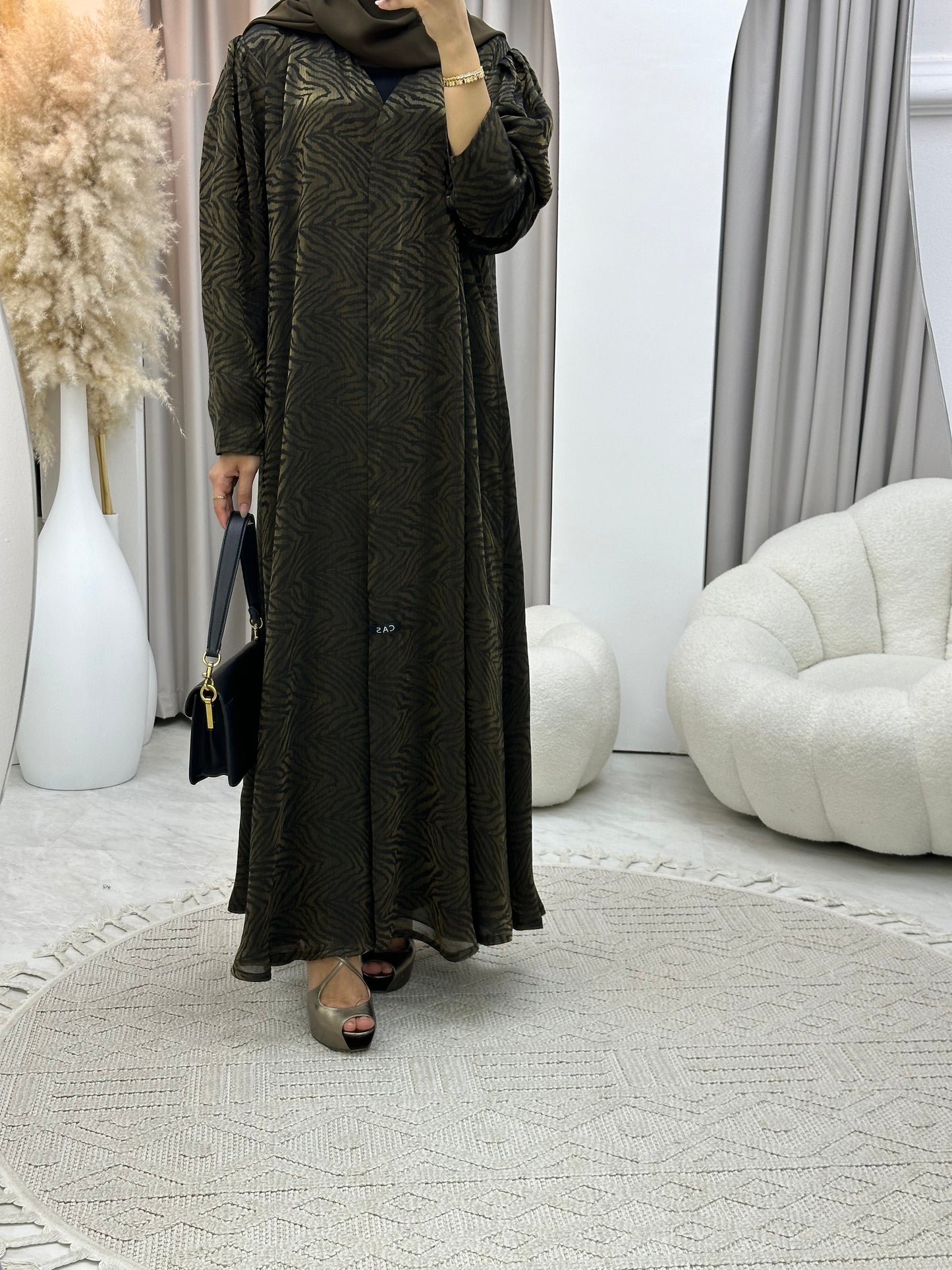 C 0308-02 Gold Printed Abaya