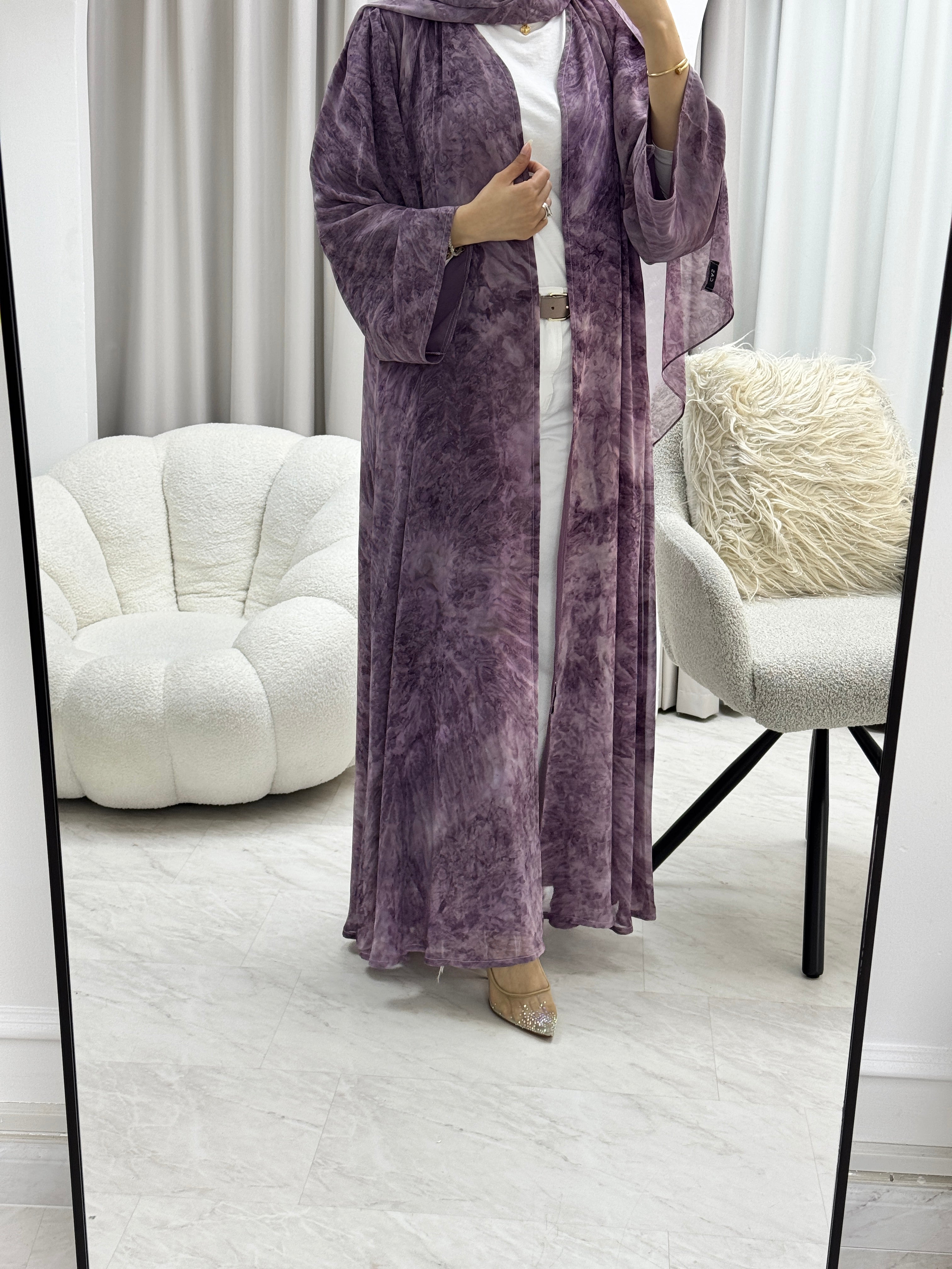 C 1279-01 Amethyst Tie Dye Abaya