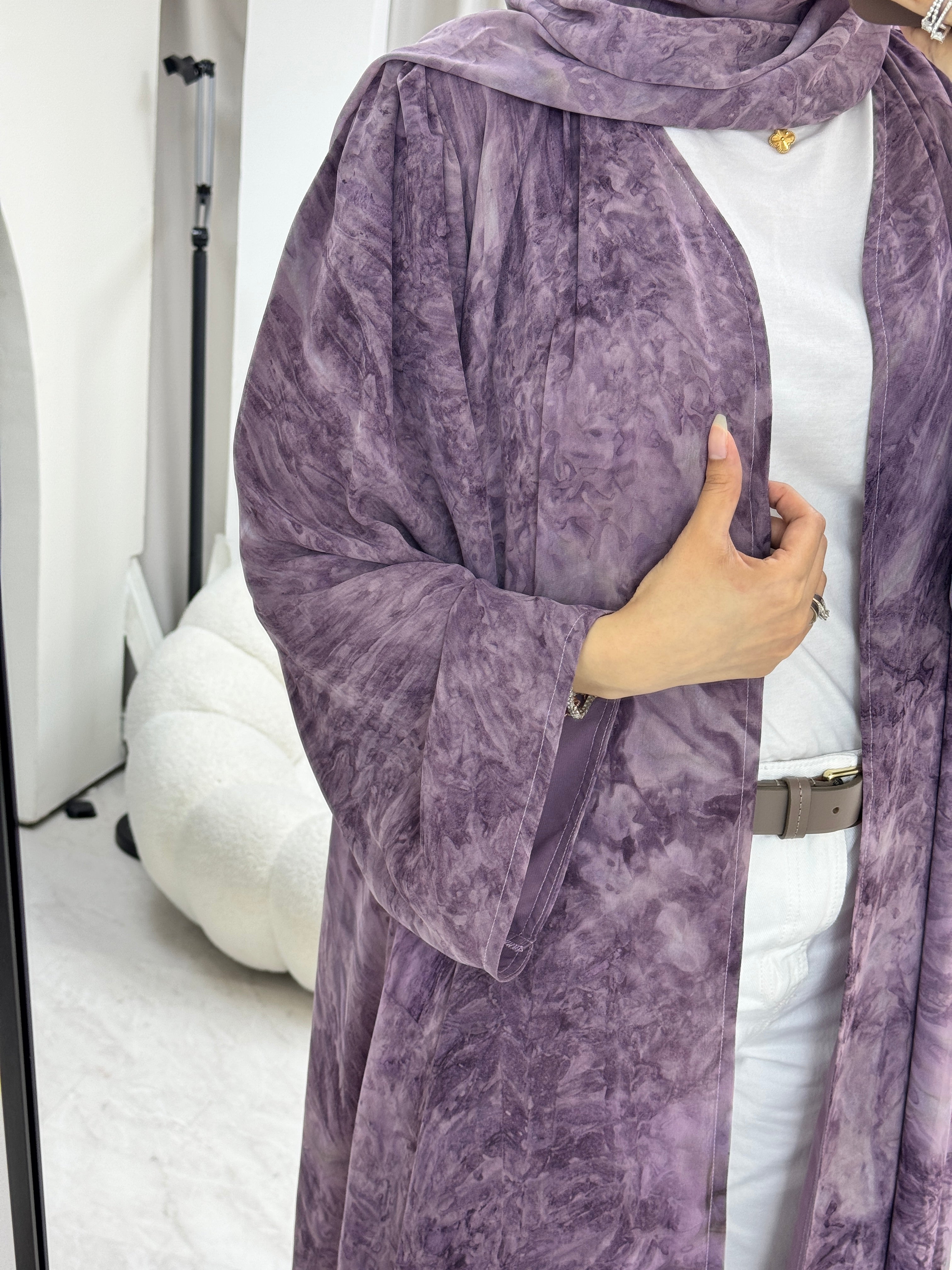 C 1279-01 Amethyst Tie Dye Abaya