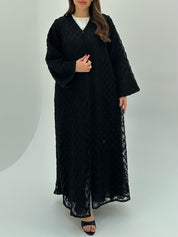 C 1725 Black Dantel abaya