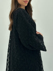 C 1725 Black Dantel abaya