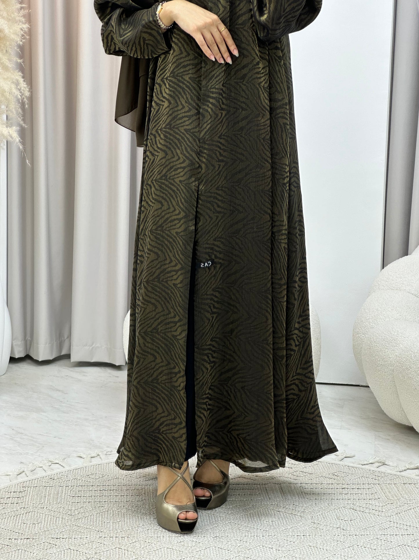 C 0308-02 Gold Printed Abaya