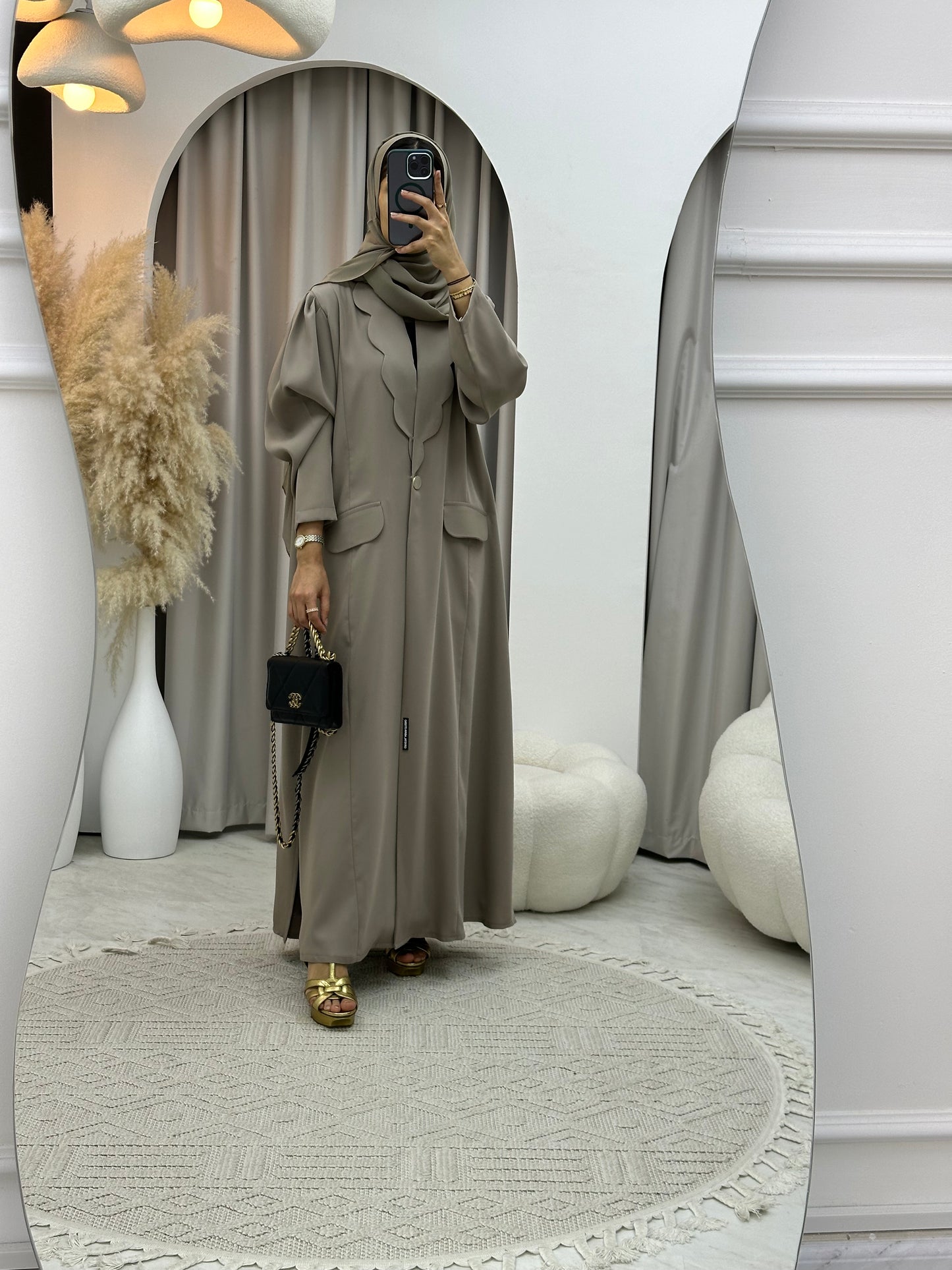 C 0133-01 Army Green Coat Abaya