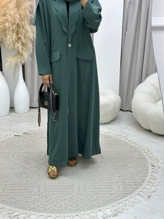 C 0133-03 Green Coat Abaya