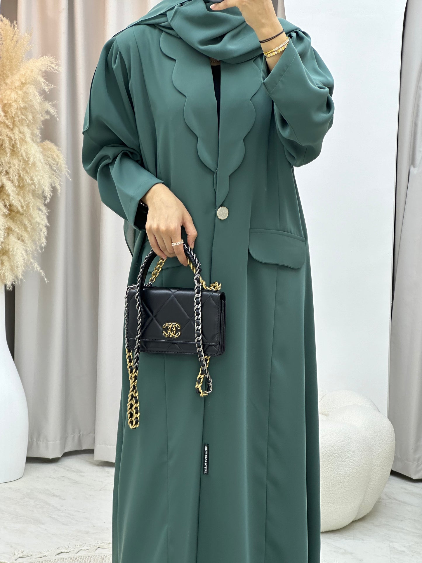 C 0133-03 Green Coat Abaya