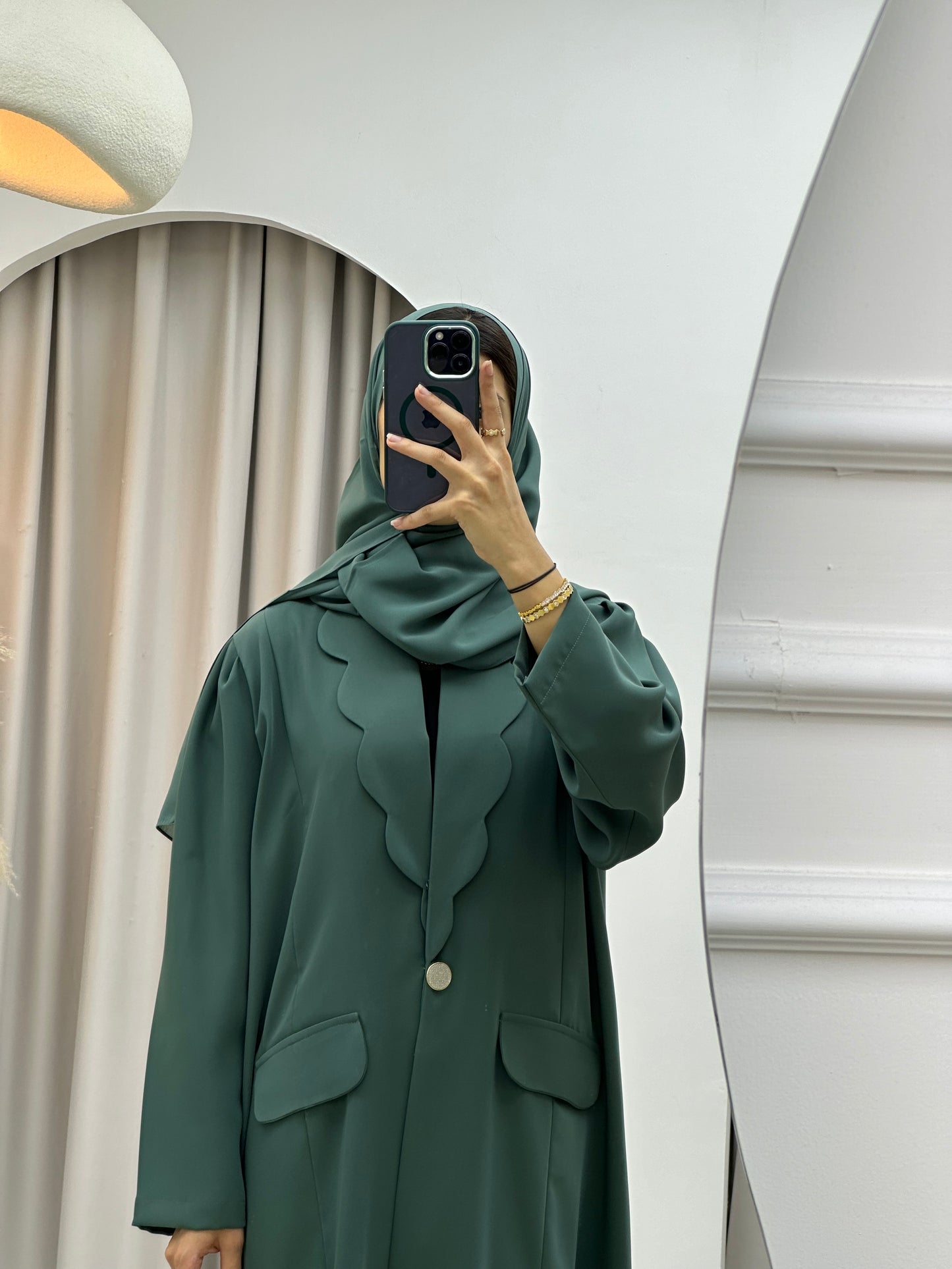 C 0133-03 Green Coat Abaya