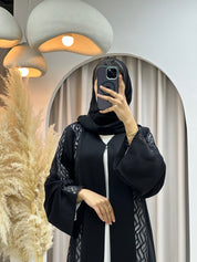 C RTW 0560 Black Classic Lace Abaya