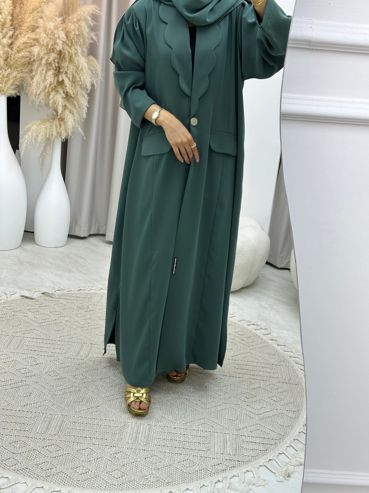 C 0133-03 Green Coat Abaya