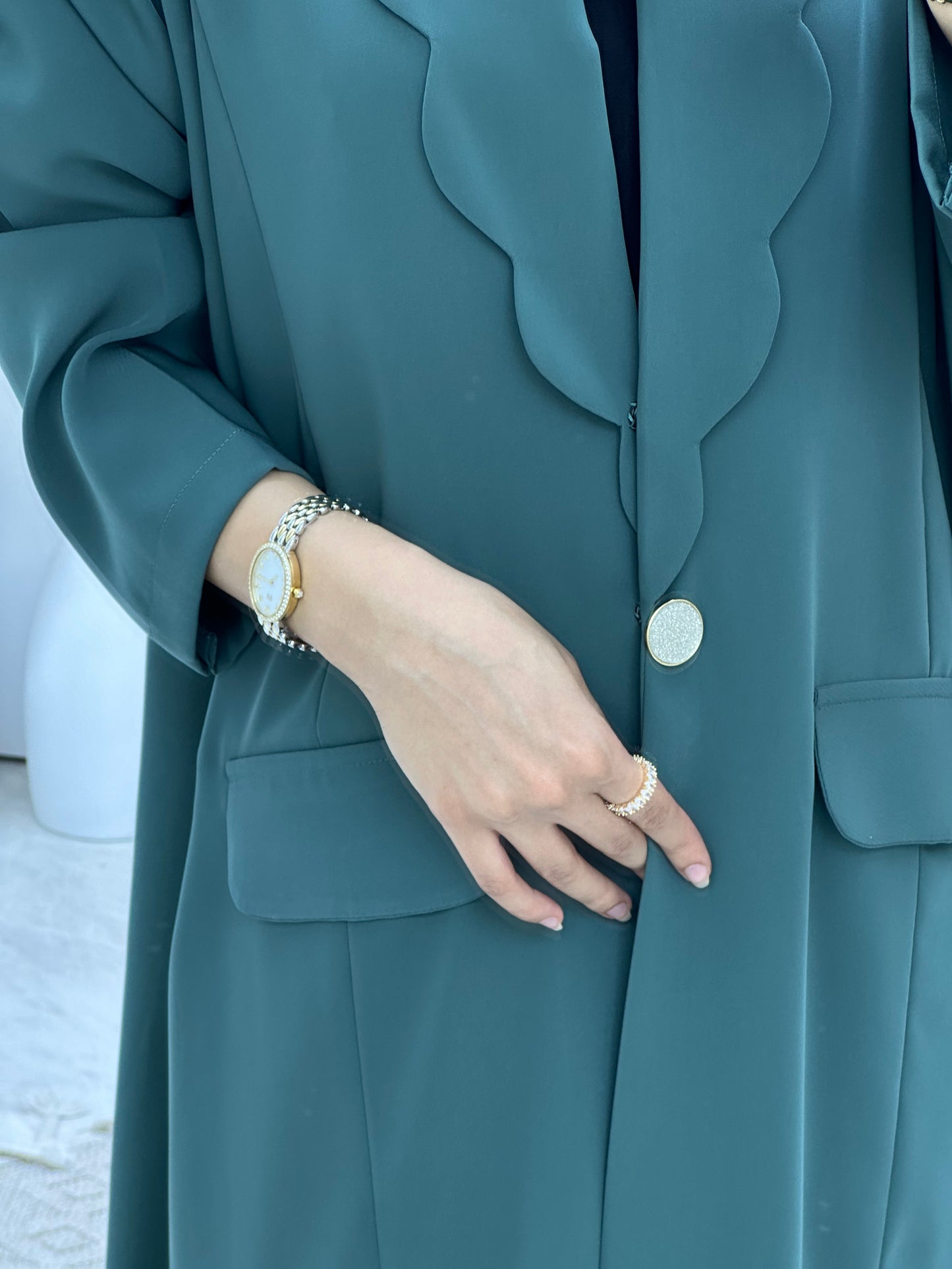 C 0133-03 Green Coat Abaya